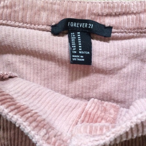 Forever21 skirt pink corduroy mini skirt - Picture 2 of 4